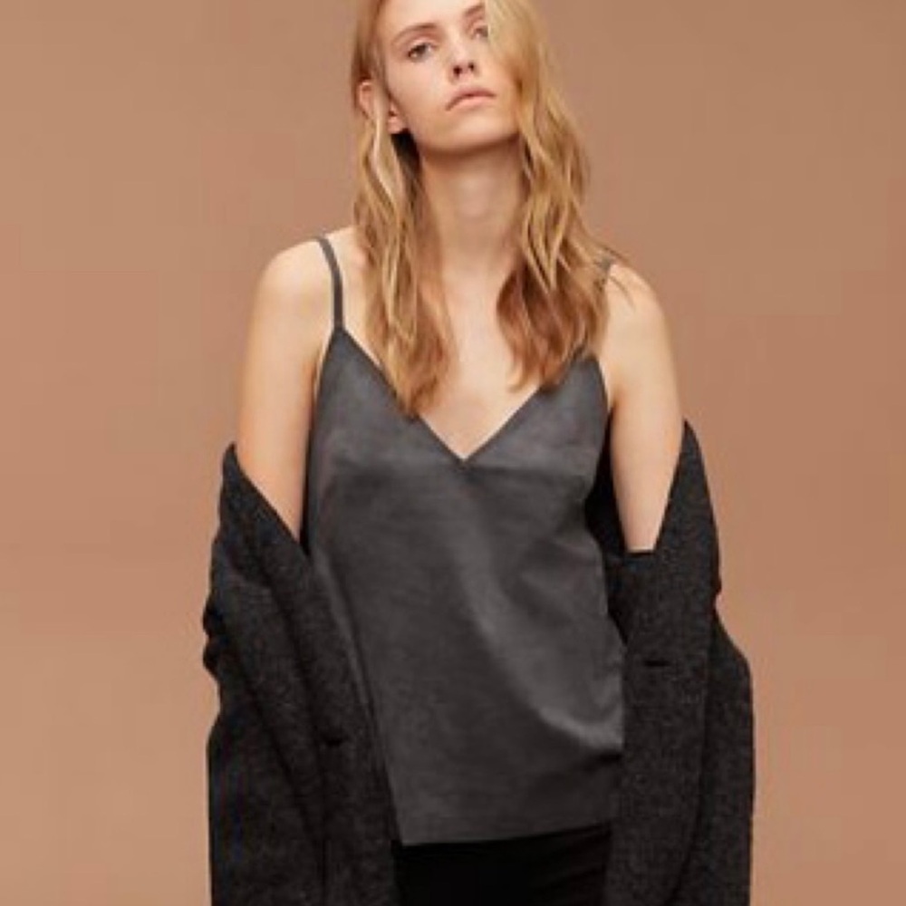 Aritzia Wilfred Free Boscono Faux Suede Cami in Gray
